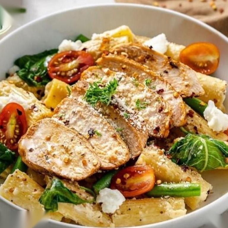 Pasta Pepperonata with Grilled Chicken Bellywell