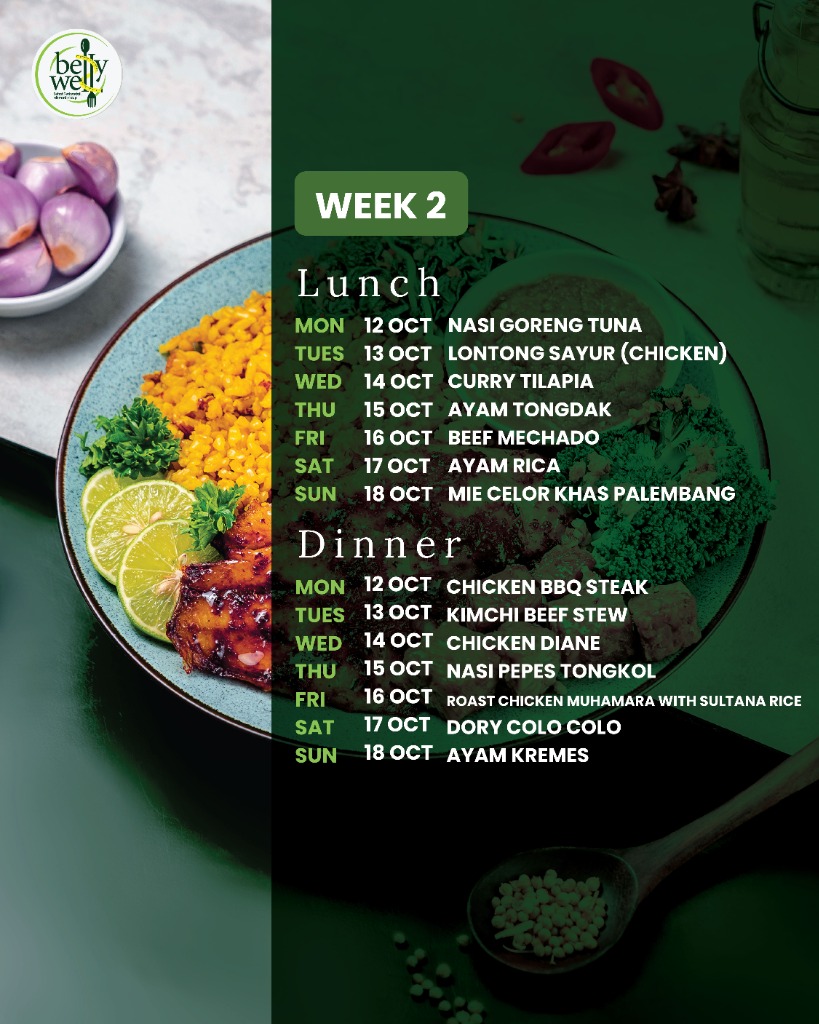 Jadwal Menu Week 2 Bellywell