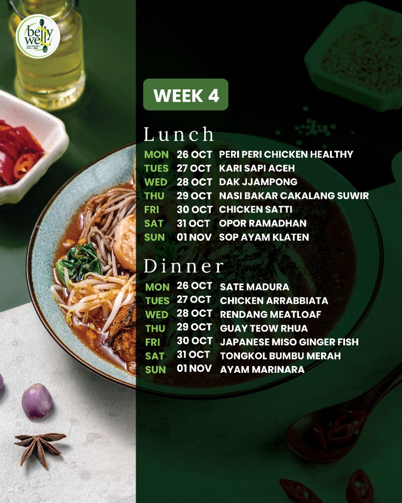 Jadwal Menu Week 4 Bellywell