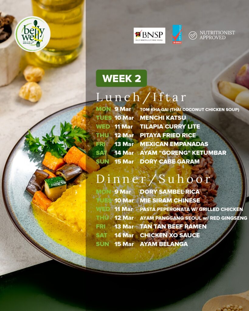 Contoh Menu Catering Week 2 Bellywell